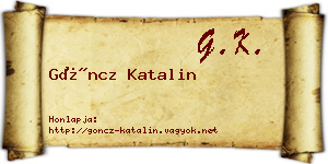 Göncz Katalin névjegykártya